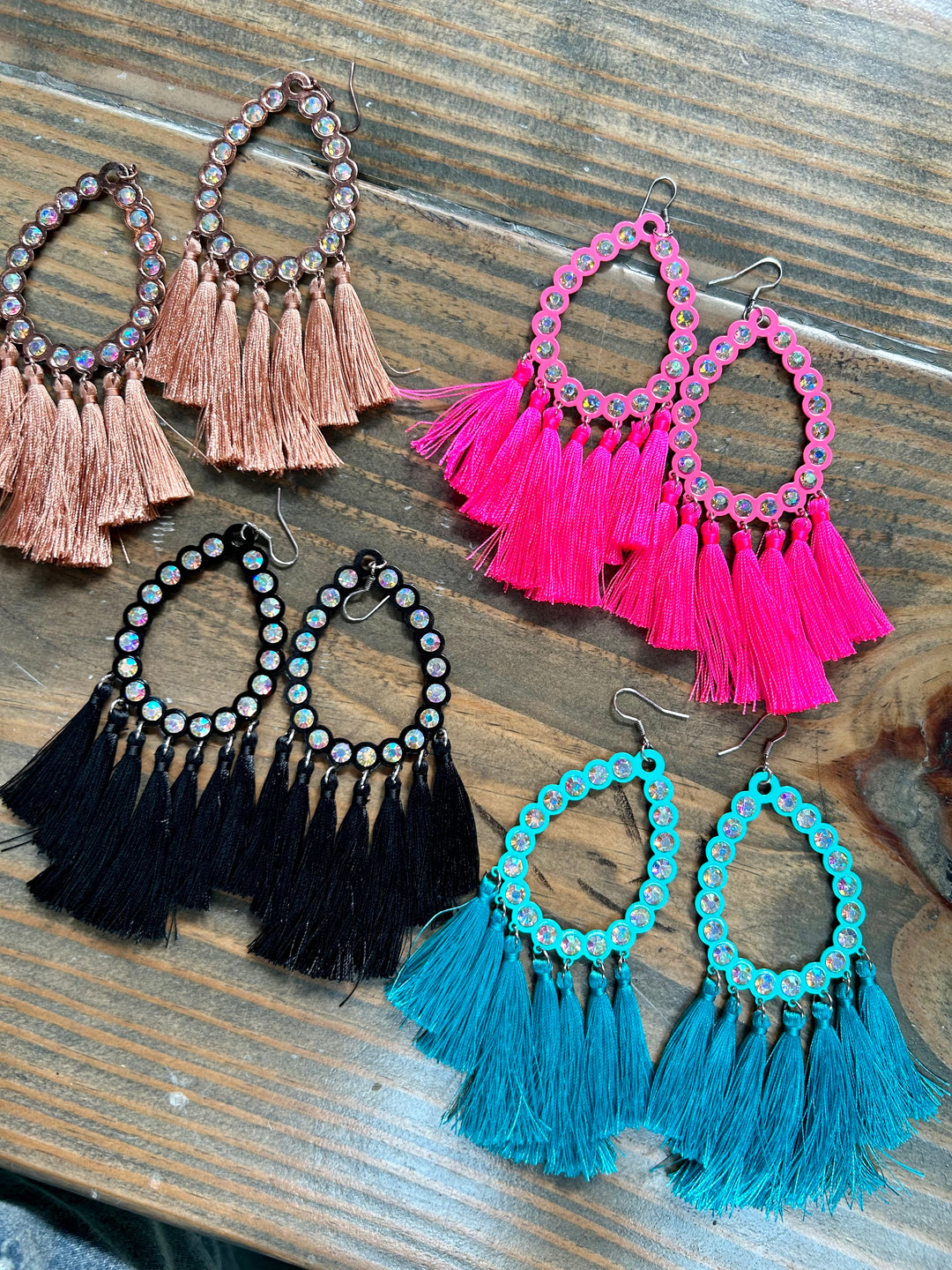 Blingy Fringe Teardrop Earrings