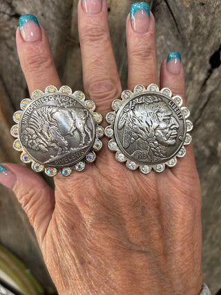 Junkyard Cowgirl Buffalo Nickel Bling Ring
