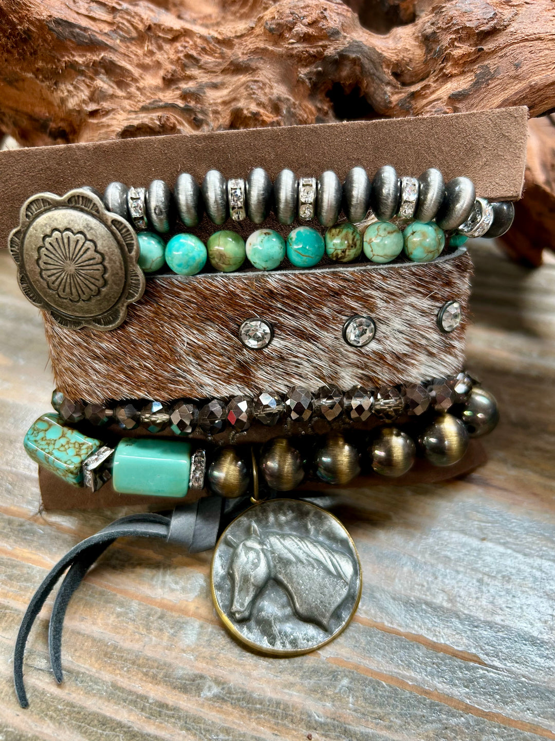 Horse Coin Stretch Bracelet Stack