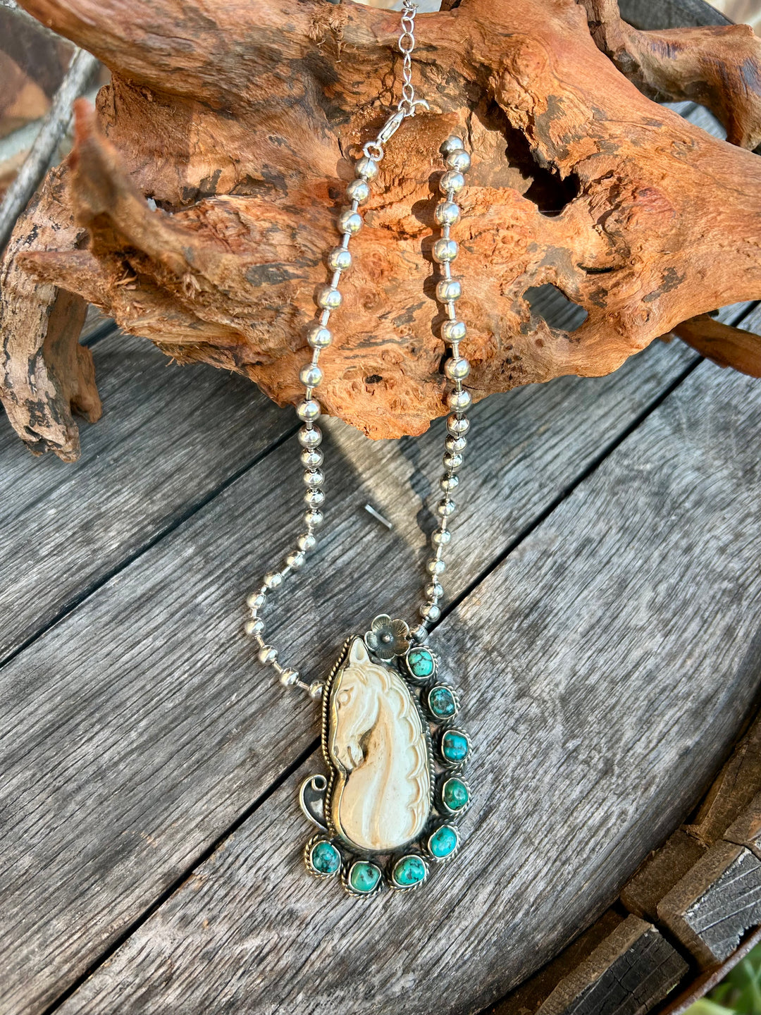 Turquoise Horse Head Necklace-Small