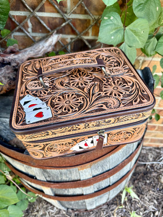 Tooled Leather Vegas NFR Jewelry Case Box For Your Turquoise Treasures