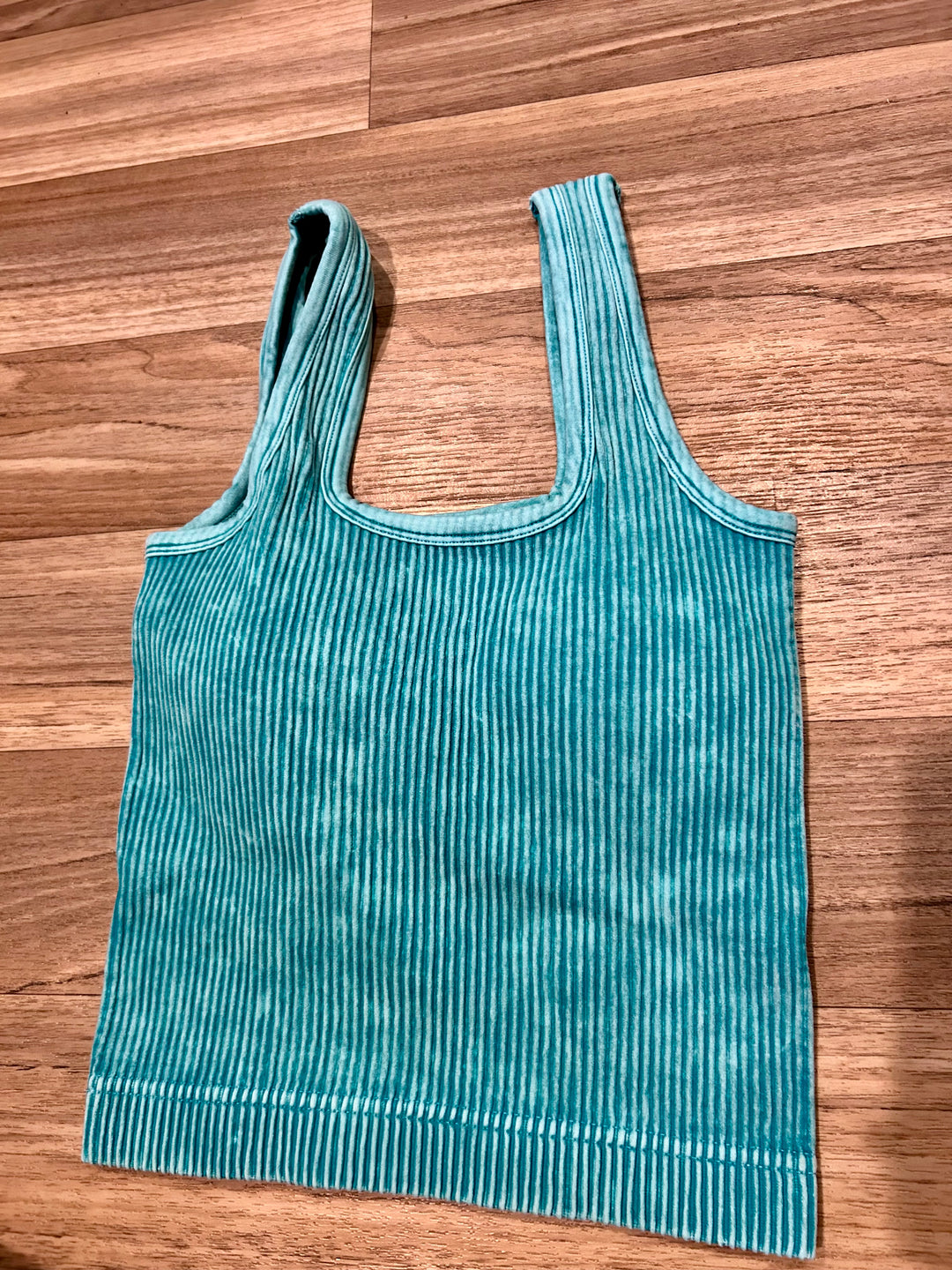 Ribbed Bralette-Turquoise