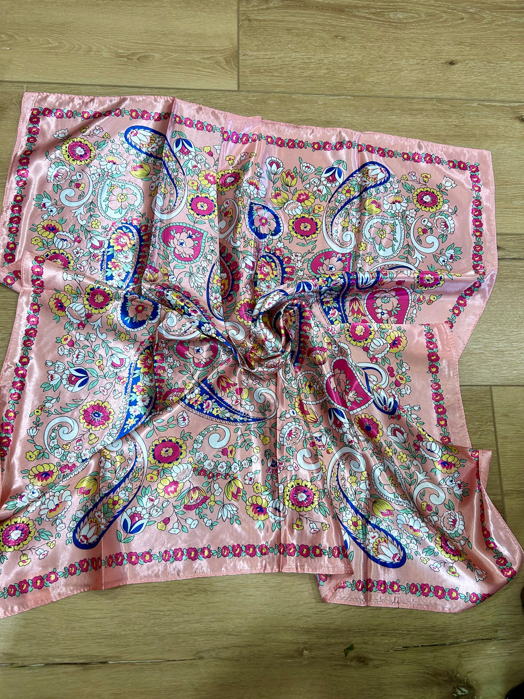 Peach Paisley Print Wild Rag
