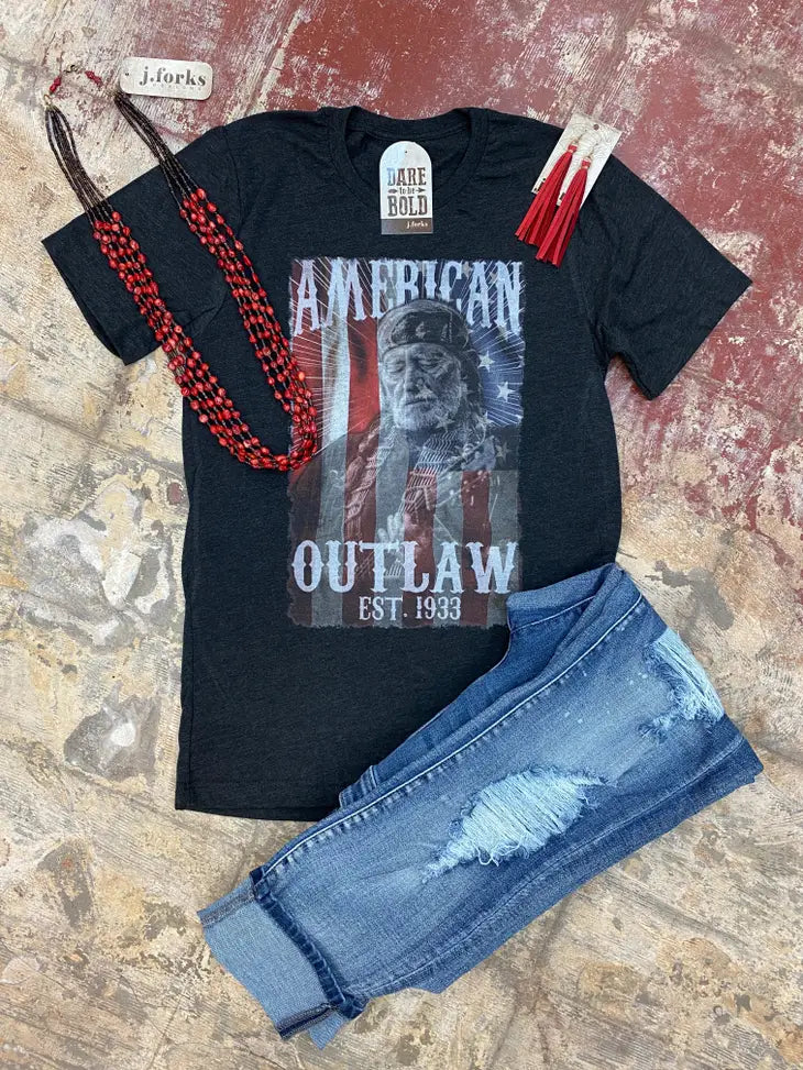 American Outlaw Willie Nelson Tee