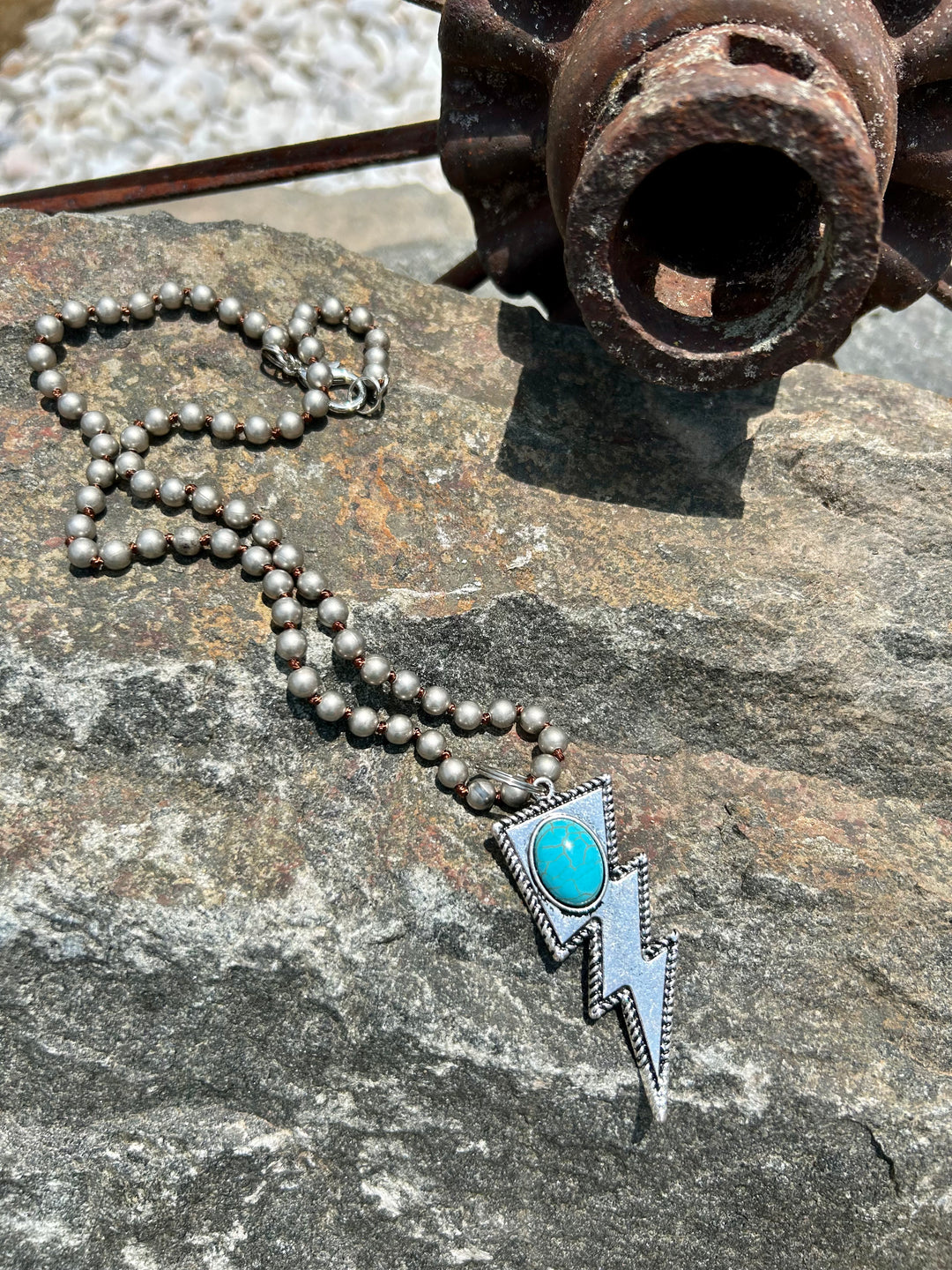 Lightening Bolt Beaded Necklace