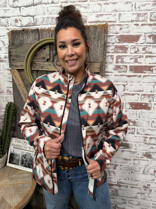 Southern Roots Aztec Print Riding Jacket