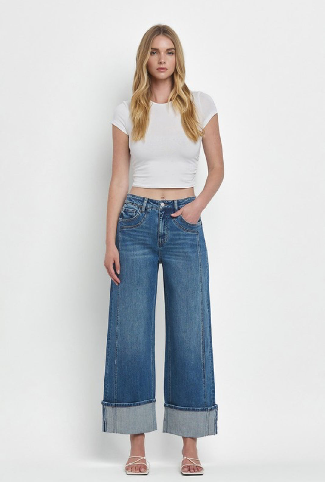 Flying Monkey Wide Leg Cuff Jeans
