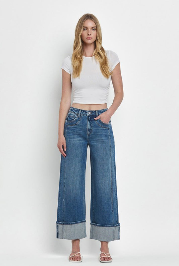 Flying Monkey Wide Leg Cuff Jeans