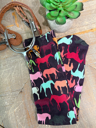 Colorful Horse Print Nylon Boot Sock