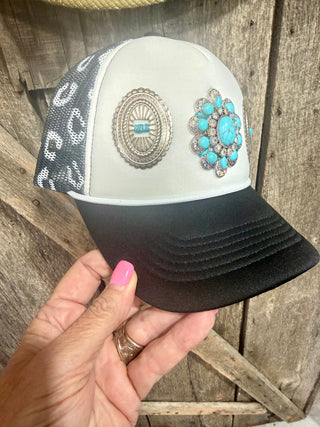 Turquoise Concho Western Trucker Hat- Only One!