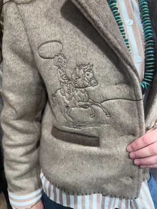 Wild Horses Run Free Wool Blend Barn Jacket