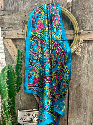 Turquoise & Pink Paisley Wildrag
