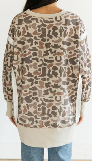 Turquoise Haven -Western Desert Camo Sweatshirt -(Matching Bottoms  in separate listing )