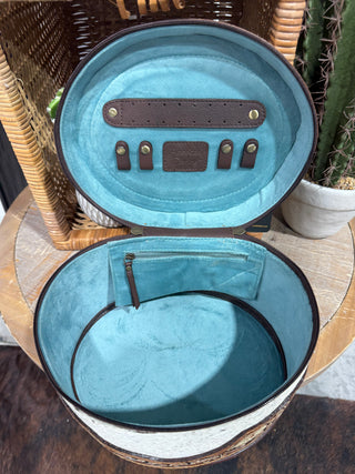 Cowhide & Tooled Leather Vanity Case – American Darling Western Travel Jewelry/Makeup Box-416