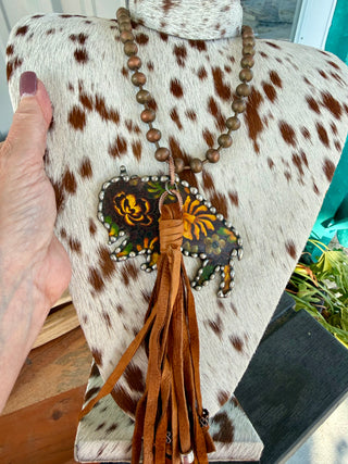 Art By Amy “Buffalo Trace” Western Buffalo Pendant Necklace