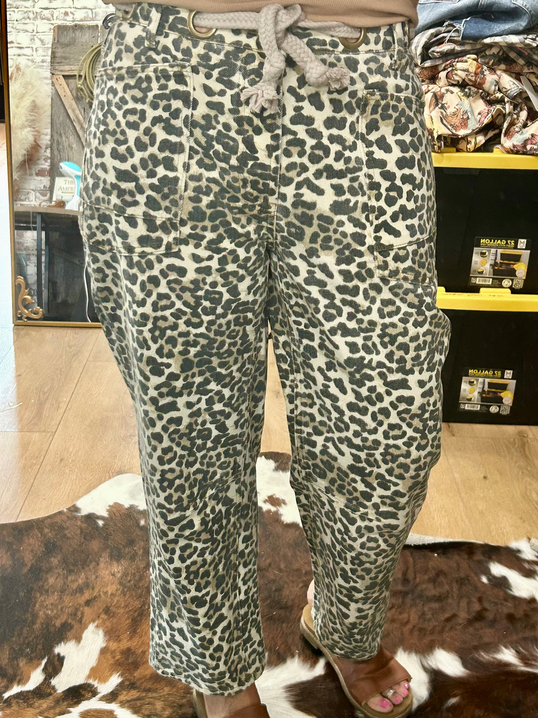 Leopard Print Denim Jeans