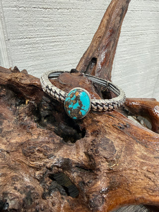 Southwestern Turquoise Stone Rope Cuff Bracelet – Western Fashion Jewelry