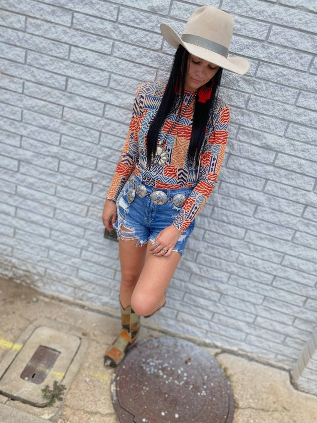 Cowgirl Tribal Mesh Top