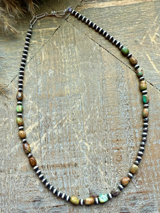 Mixed Turquoise & Sterling Pearls Choker