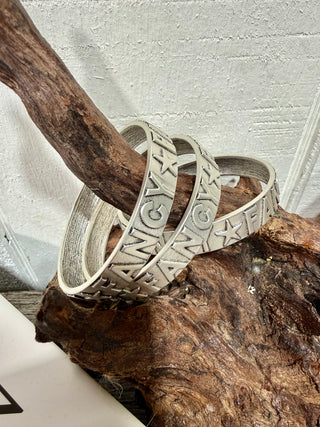 Fancy Junkyard Cowgirl Silver Bangle Bracelet