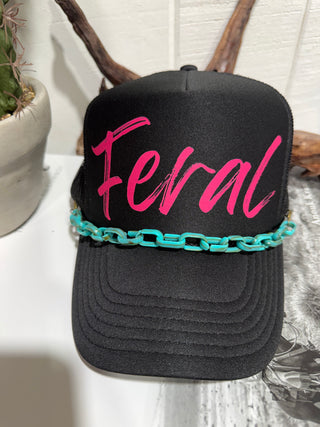 Feral Turquoise Chain Trucker Hat