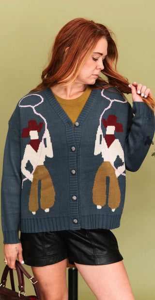 Ropin’ Cowboy Western Knit Cardigan