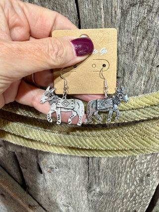 Desert Donkey Turquoise Accent Earrings