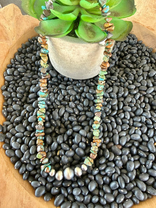 16” Authentic Turquoise & Navajo Pearl Necklace - Barbwire n Bougie Boutique