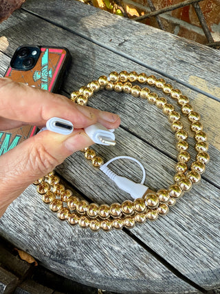 Gold Beaded Phone Car Charger