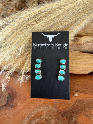 Kingman Turquoise Sterling Silver Drop Earrings