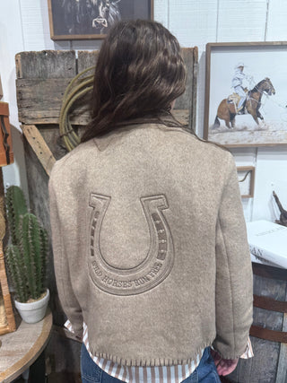 Wild Horses Run Free Wool Blend Barn Jacket