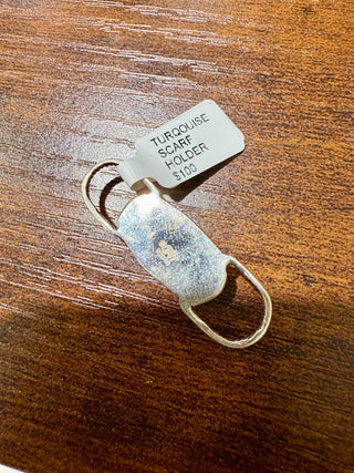 Hada Collection Sterling Silver & Turquoise Twilly Slide – Western Scarf/ Wild Rag Accessory