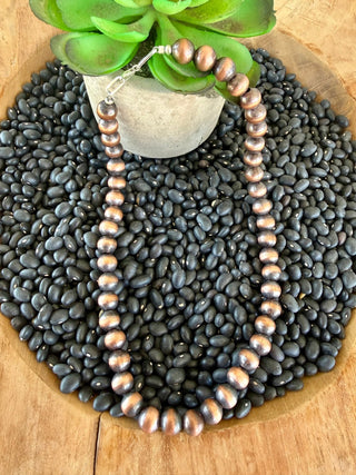 18” 10mm Copper Bead Choker Necklace - Barbwire n Bougie Boutique