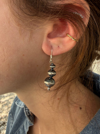 Treva Jim Sterling Silver Navajo Pearl Dangle Earrings – Native American Made