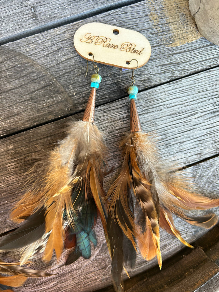 A Rare Bird Feather Earrings