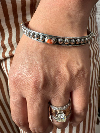 Sterling Silver Spiny Oyster Bangle