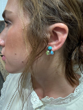 Sterling Silver Mixed Turquoise Stud Earrings | Choose Your Set | Western Turquoise Earrings