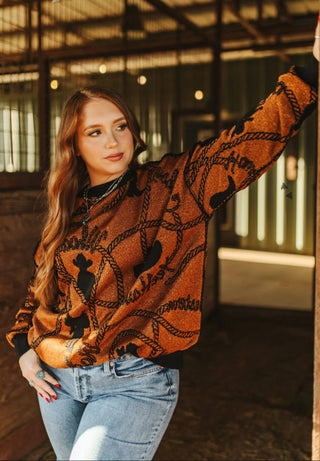 Copper Cowboy Reversible Sweater