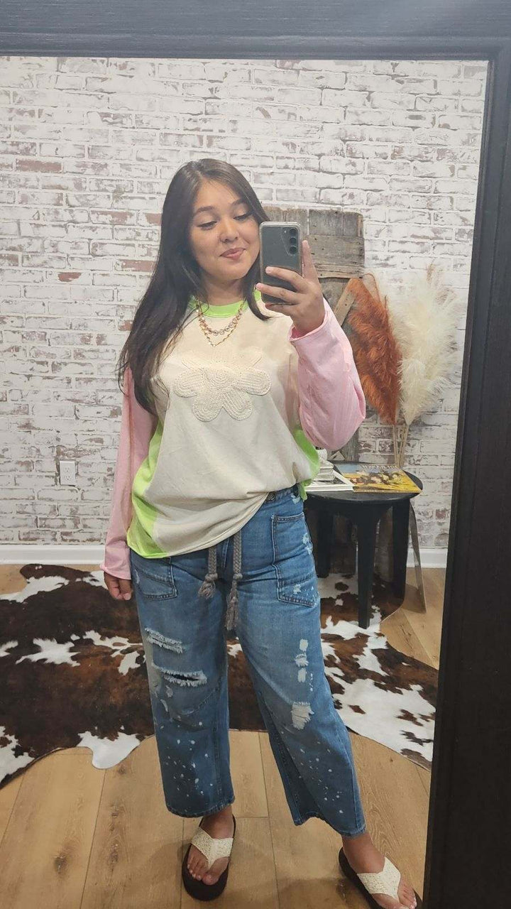 POL CROCHET FLOWER TOP