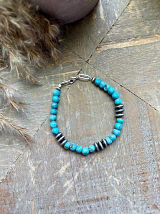 Turquoise & Saucer Pearls Bracelet