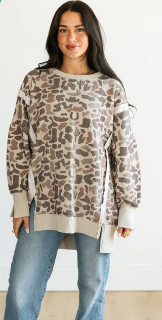 Turquoise Haven -Western Desert Camo Sweatshirt -(Matching Bottoms  in separate listing )