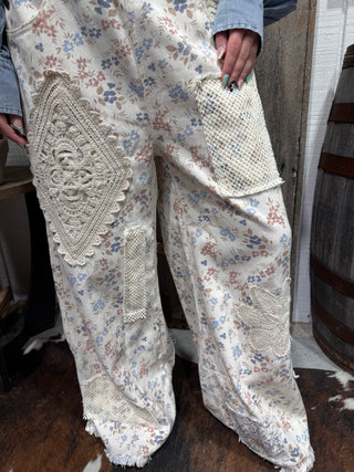 Prairie Romance Floral Patchwork Overalls