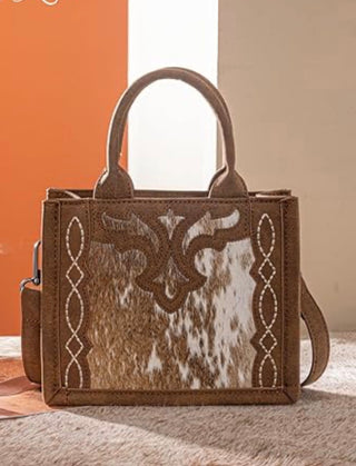 Trinity Ranch Western Hair-On Cowhide Crossbody Satchel