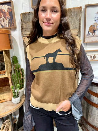 2 Fly Best in the West Sweater Vest | Women’s Western Southwestern Knit Vest - Barbwire n Bougie Boutique