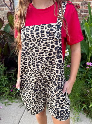 2 Fly Range Cat Leopard Romper | Women’s Western Overall Romper with Pockets - Barbwire n Bougie Boutique