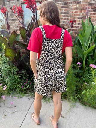 2 Fly Range Cat Leopard Romper | Women’s Western Overall Romper with Pockets - Barbwire n Bougie Boutique