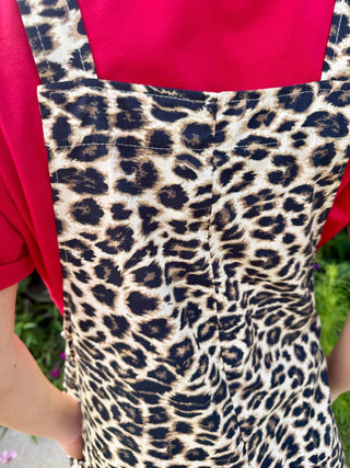 2 Fly Range Cat Leopard Romper | Women’s Western Overall Romper with Pockets - Barbwire n Bougie Boutique