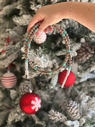 Leopard Print and Navajo Pearl Style Car Charger