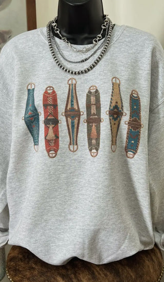 
Western Cinch Strap Graphic Sweatshirt – Cowgirl Pullover Vintage Style