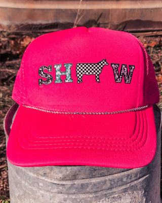 Hot Pink Stock Show Trucker-Cattle
